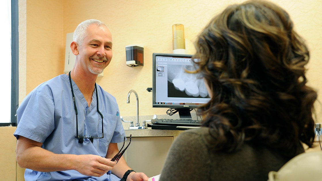 Doctor with patient